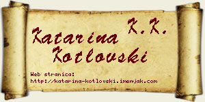 Katarina Kotlovski vizit kartica